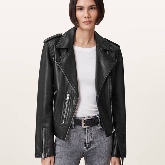 Gorgeous mint condition -All Saints Balfern Leather Jacket - Picture 12 of 16